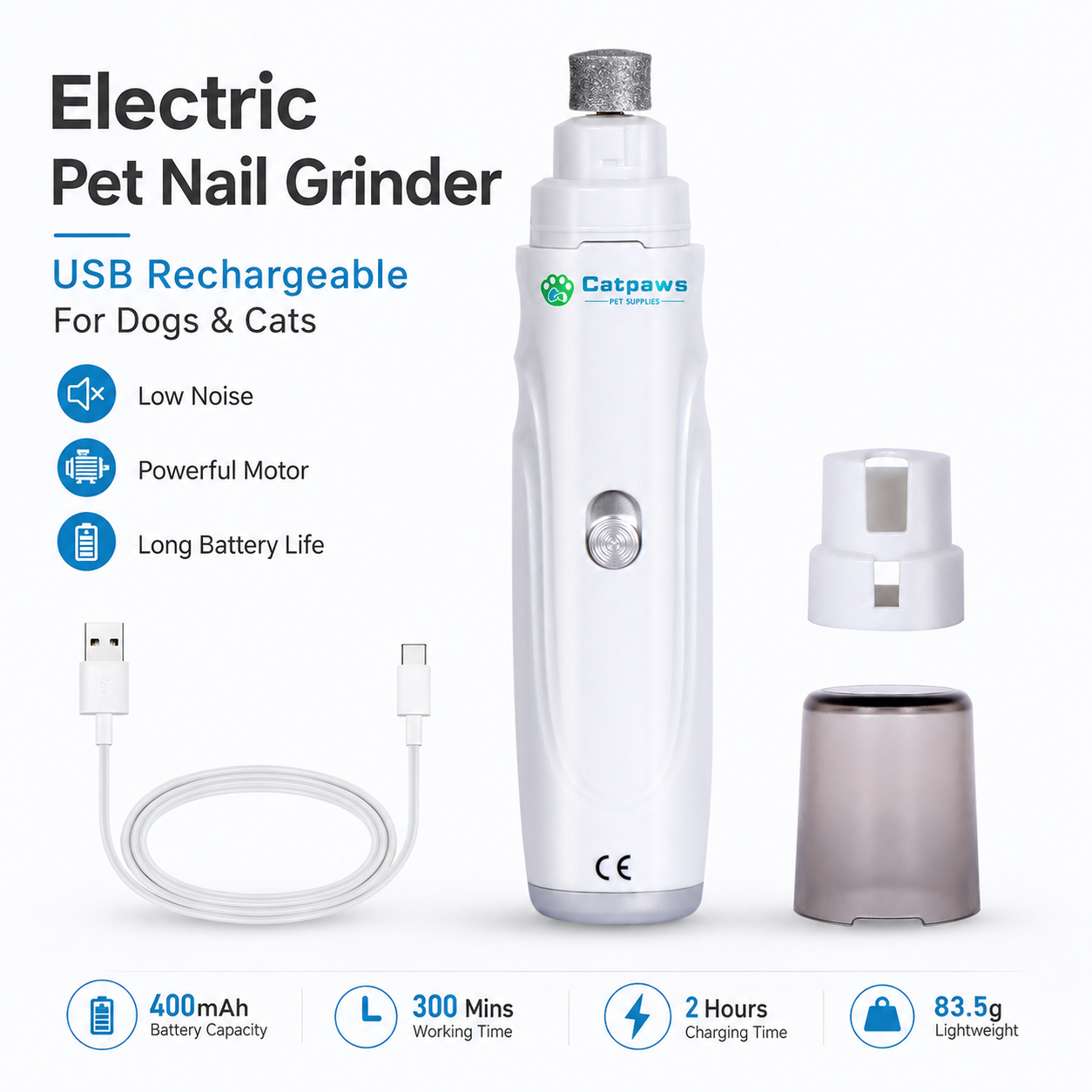 Pet Nail Grinder USB Rechargea - Power Tools Cat reseña y precio