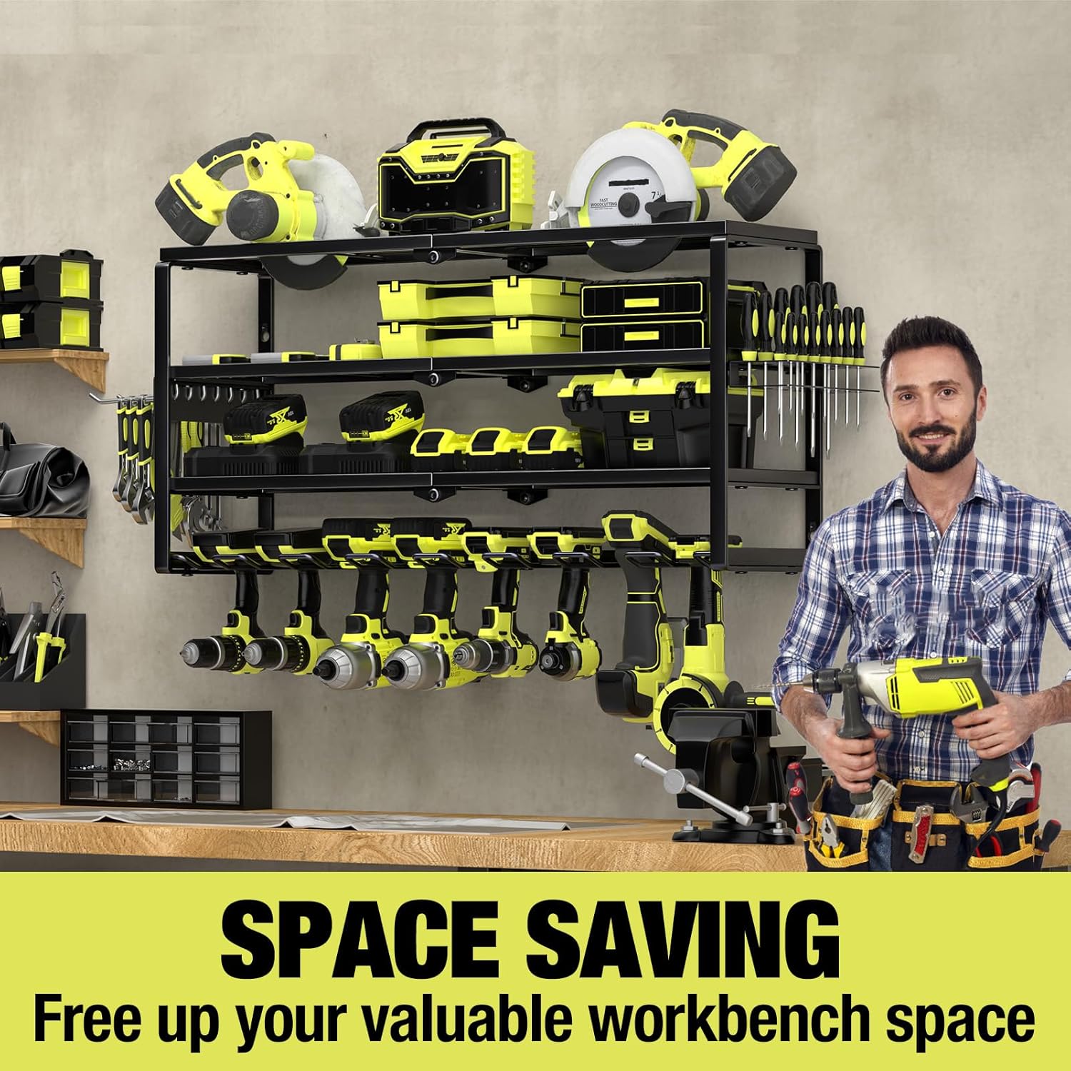 4 Layer Wall Mount Power Tool  - Power Tools Rack reseña y precio
