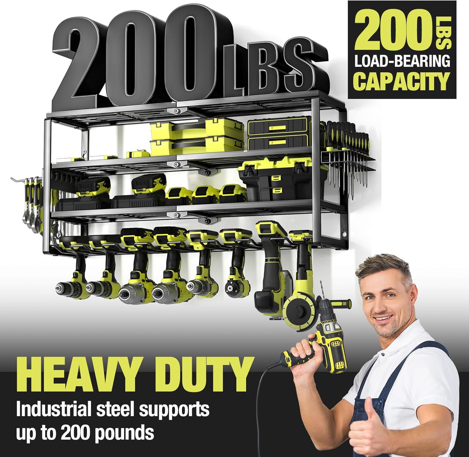 4 Layer Wall Mount Power Tool  - Power Tools Rack reseña y precio