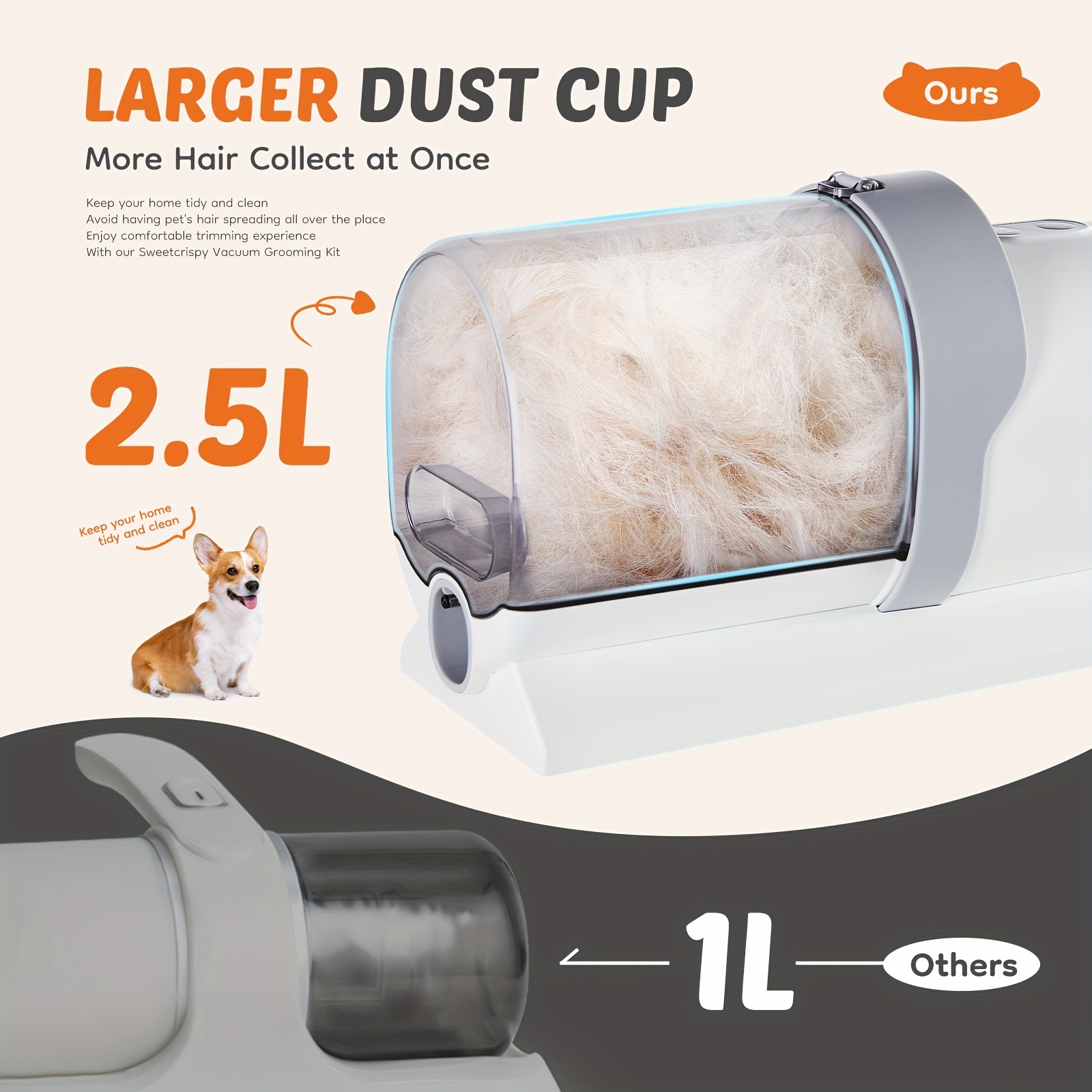 Pet Grooming Vacuum Kit 5 in 1 - Power Tools Cat reseña y precio