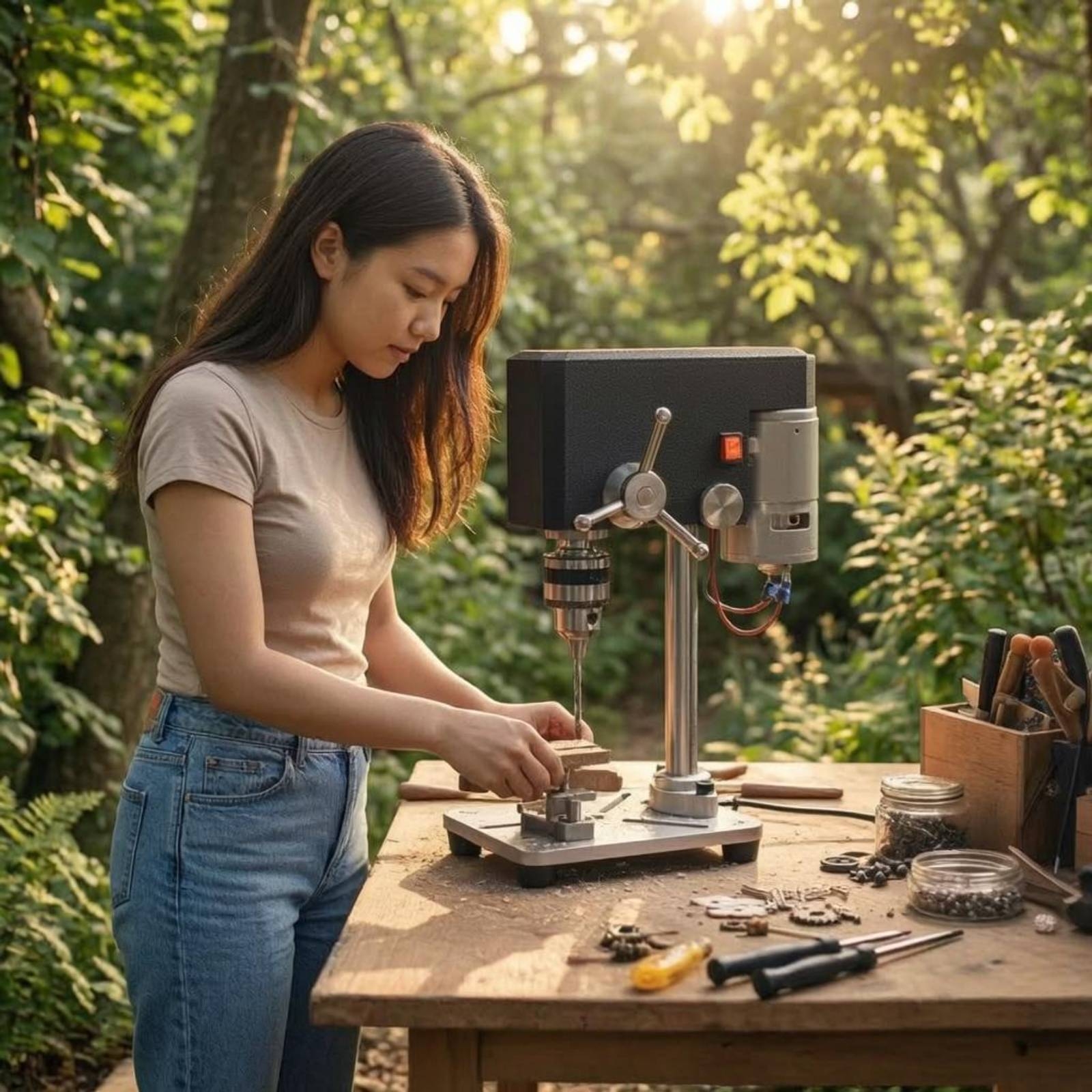 Mini Bench Drill Press Small S - Power Tools Workshop reseña y precio