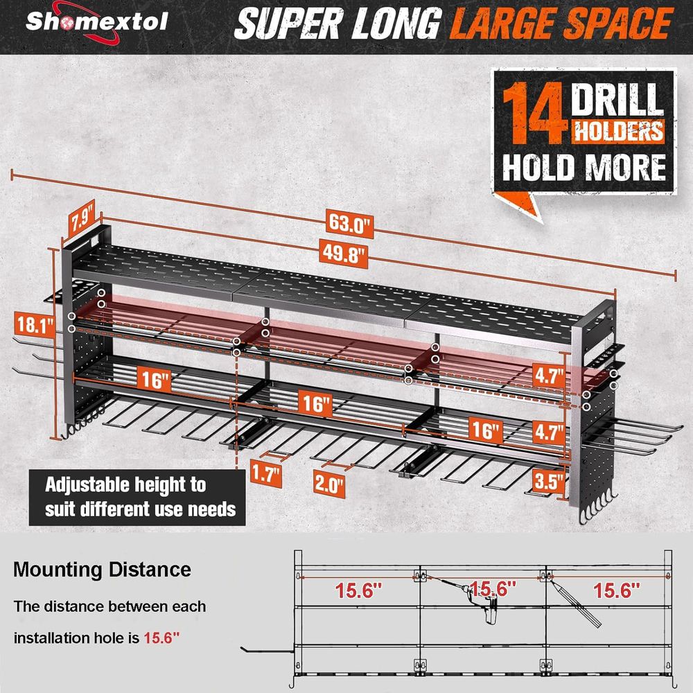 Large Power Tool Organizer Wal - Power Tools Rack reseña y precio