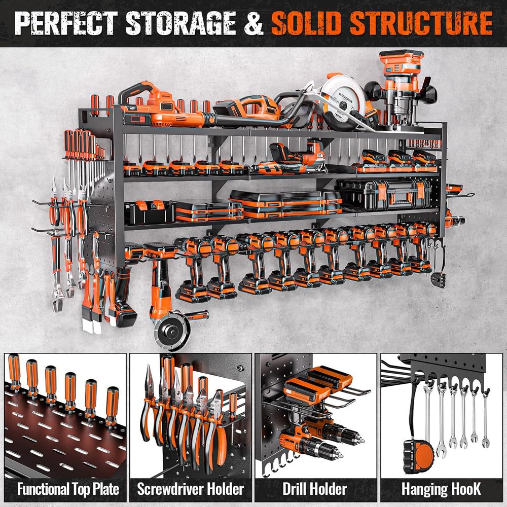 Large Power Tool Organizer Wal - Power Tools Rack reseña y precio