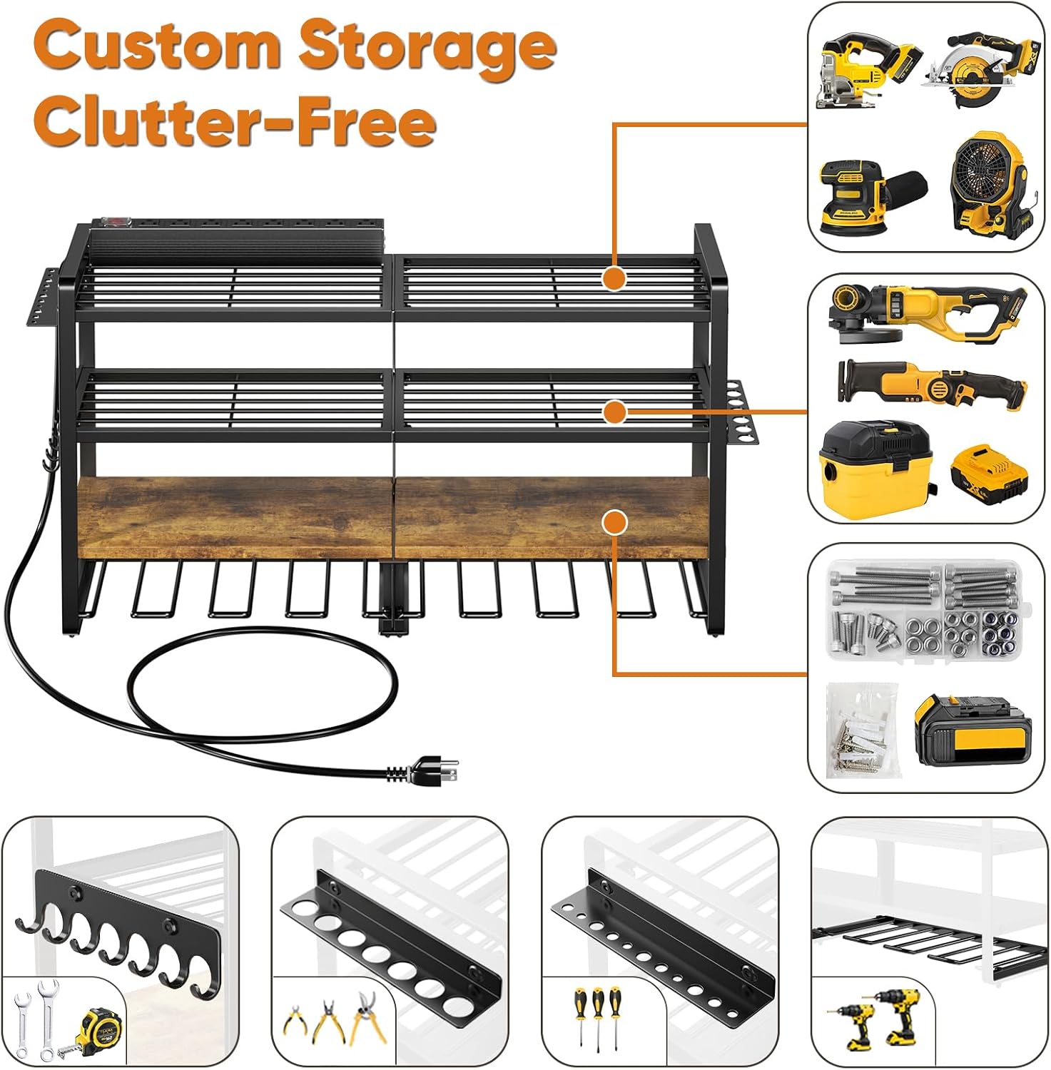 Large Power Tool Organizer Wal - Power Tools Rack reseña y precio