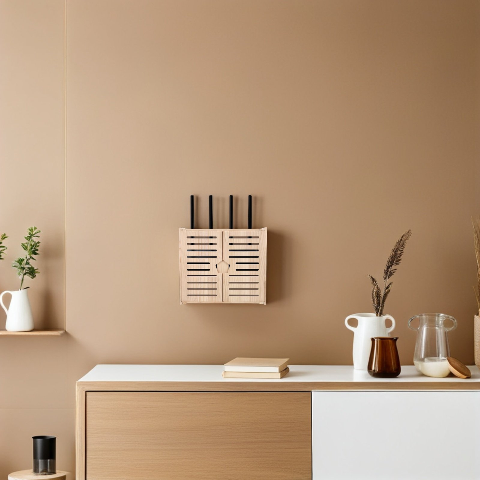 Wooden WiFi Router Storage Box - Power Tools Rack reseña y precio