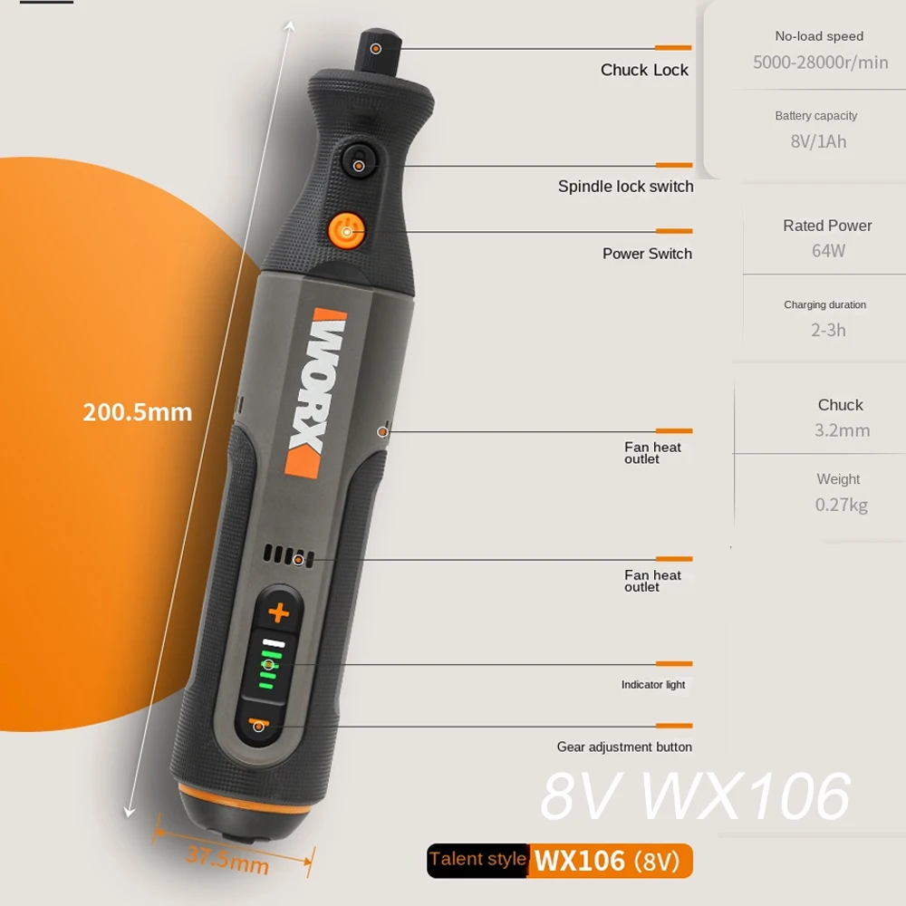 Worx WX106 8V Electric Screwdr - Power Tools Aeg reseña y precio