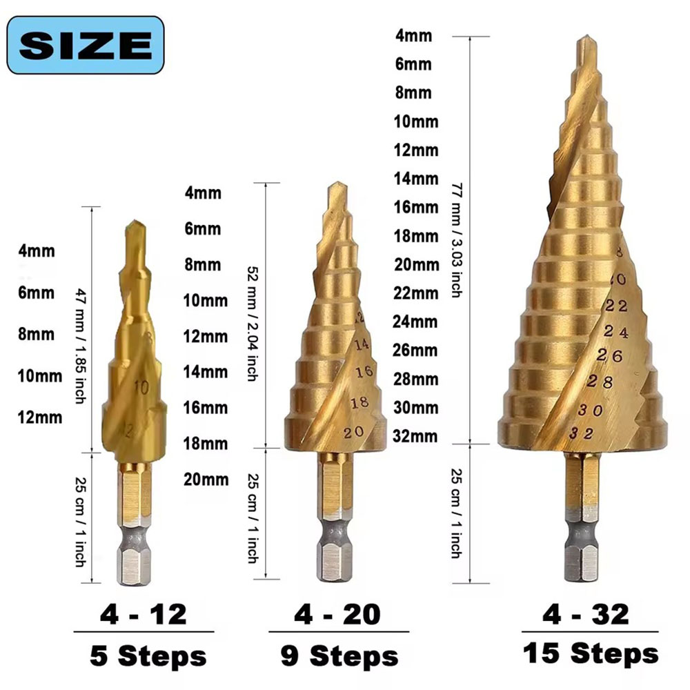 Titanium Plated Step Drill, He - Power Tools World reseña y precio