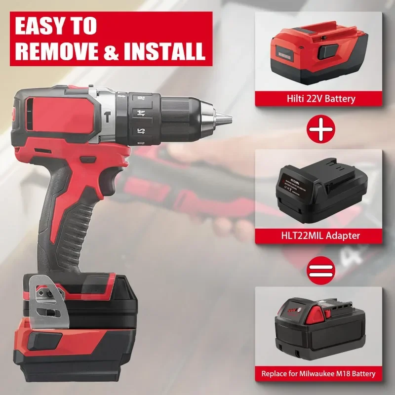 Battery Adapter for Milwaukee  - Power Tools Hilti reseña y precio