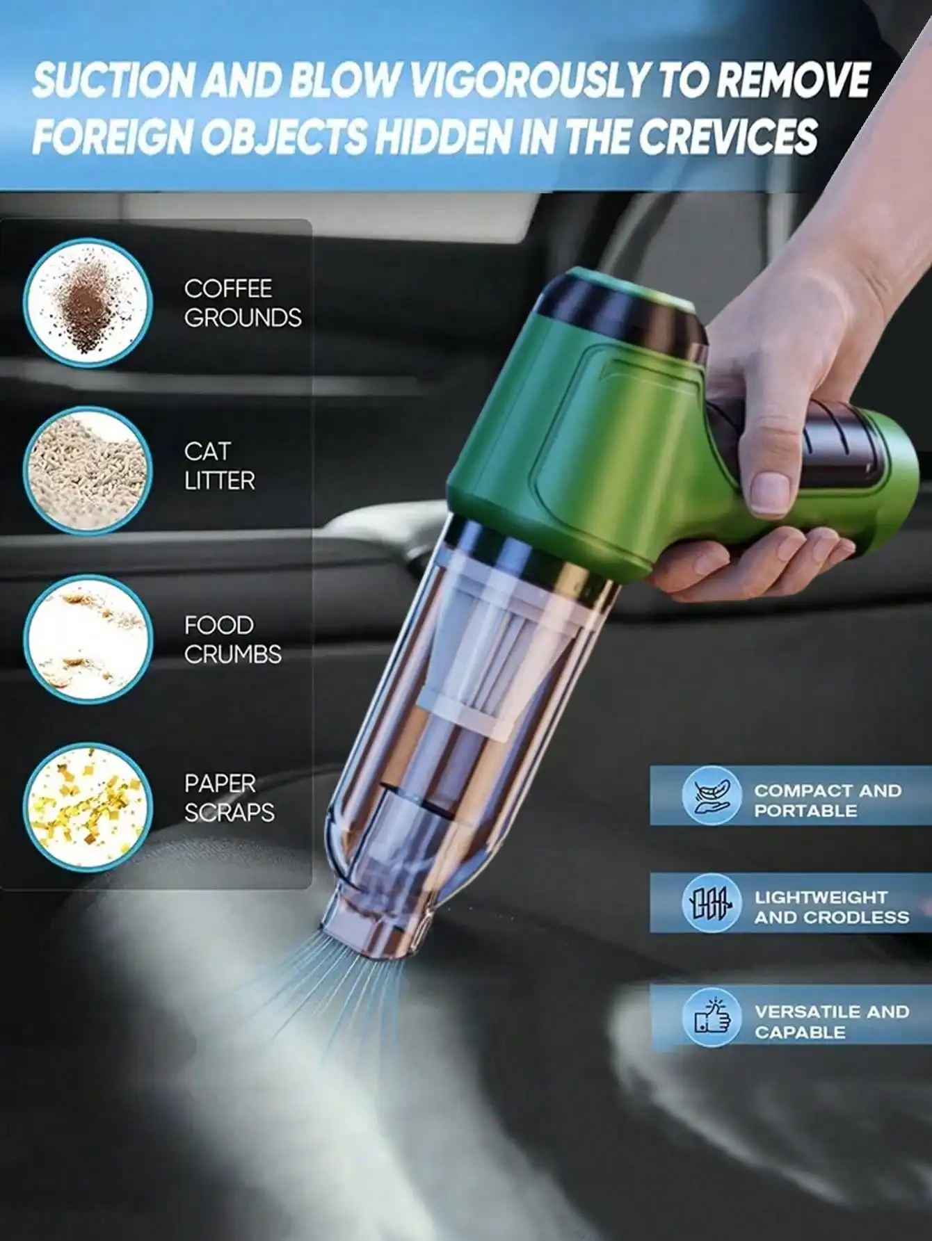 Portable Wireless Vacuum Clean - Power Tools Types reseña y precio